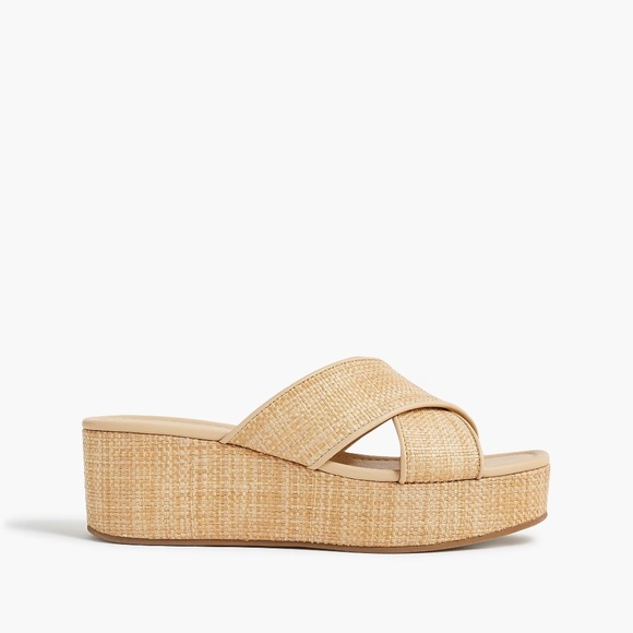 J.Crew Crisscross Raffia Flatform Wedges - Picture 3 of 6